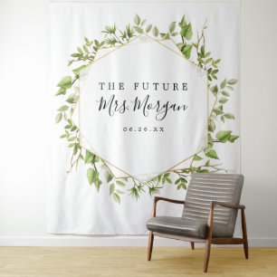Future Mrs Brautschau-Hintergrund Grünzeug Wandteppich