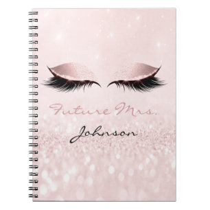 Future Mrs Bridal Pink Makeup Glitzer Name Sparkle Notizblock