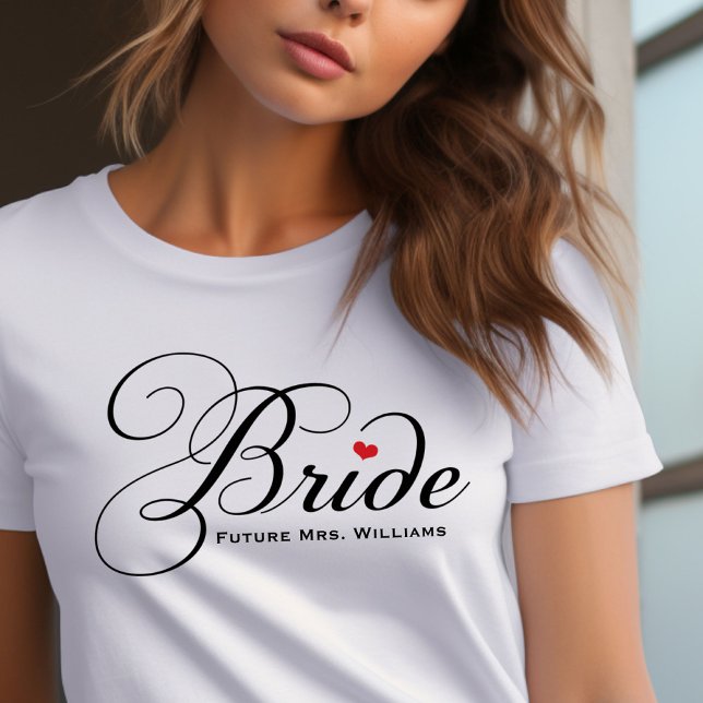 Future Mrs Bride Black Custom Script Wedding Tri-Blend Shirt (Von Creator hochgeladen)