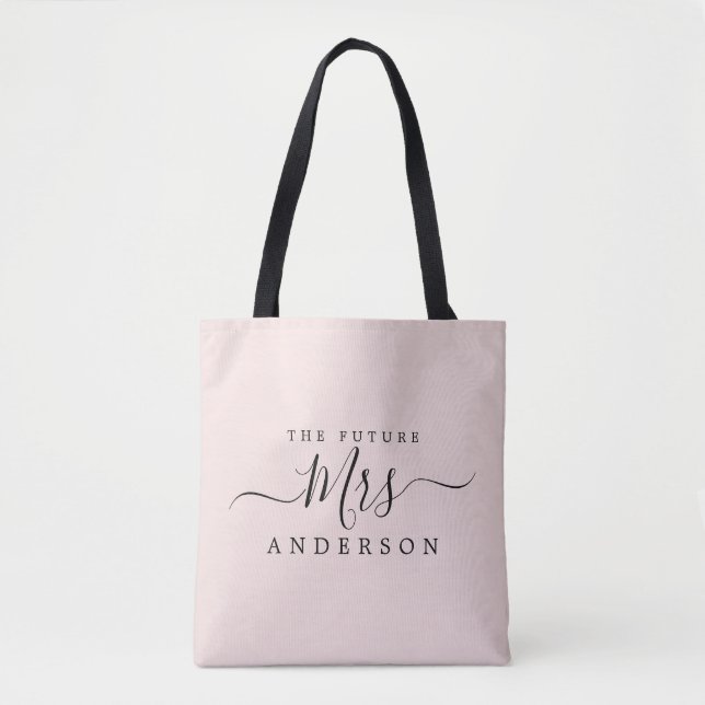 Future Mrs. Chic Script Individuelle Name Bride To Tasche (Vorderseite)