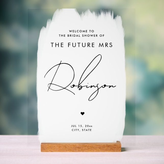 FUTURE MRS Fête des mariées Bienvenue Blanc Noir (Neutre)