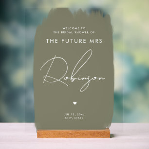 FUTURE MRS Fête des mariées Bienvenue White Sage