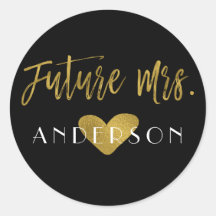 Future Mrs Gold Foil Brautparty Sticker