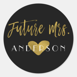 Future Mrs Gold Foil Brautparty Sticker