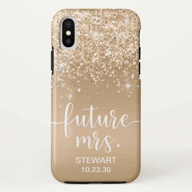 Future Mrs Gold Glitzer Case-Mate iPhone Case (Rückseite)