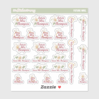 Future Mrs Individuelle Name Labels | Braut zu sei
