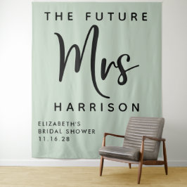 Future Mrs Personalisiert Sage Brautparty Wandteppich