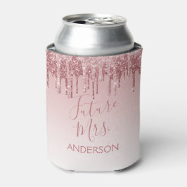 Future Mrs Rose Gold Blush Pink Sparkle Glitzer Dosenkühler