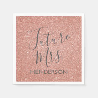 Future Mrs Rose Gold Blush Pink Sparkle Glitzer