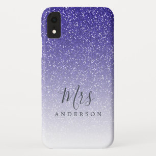 Future Mrs Royal Blue Glitzer Chic Script Bride Case-Mate iPhone Hülle