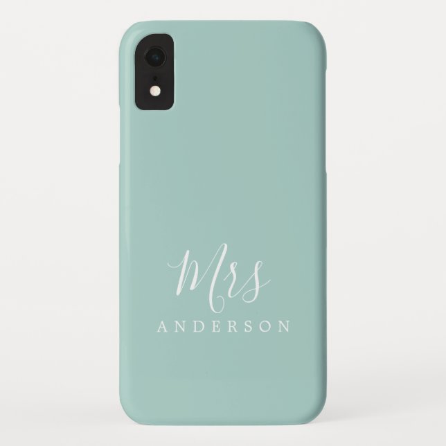 Future Mrs Sky Blue Chic Script Bride Geschenk Case-Mate iPhone Hülle (Rückseite)