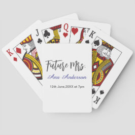 Future mrs surname bride to be purple gray name da spielkarten