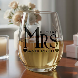 Future Mrs Verlobte Engagement Party Brautparty Weinglas Ohne Stiel