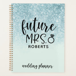 Future Mrs. Wedding Blue Glitzer Planer