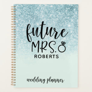 Future Mrs. Wedding Blue Glitzer Planer