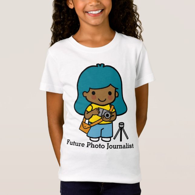 Future Niedlich Girl Fotograf / Foto Journalist T-Shirt (Vorderseite)