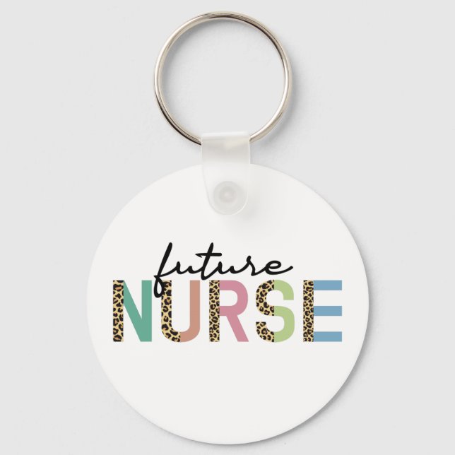 Future Nurse Cheetah Leopard | Krankenpfleger in d Schlüsselanhänger (Vorderseite)