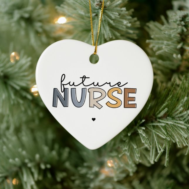 Future Nurse | Geschenk für Krankenpfleger Keramik Ornament (Baum)