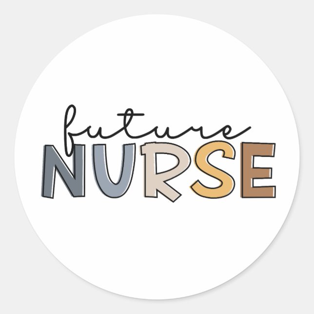 Future Nurse | Geschenk für Krankenpfleger Runder Aufkleber (Vorderseite)