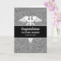 Future Nurse Graduate Medical Black Silver Glitzer