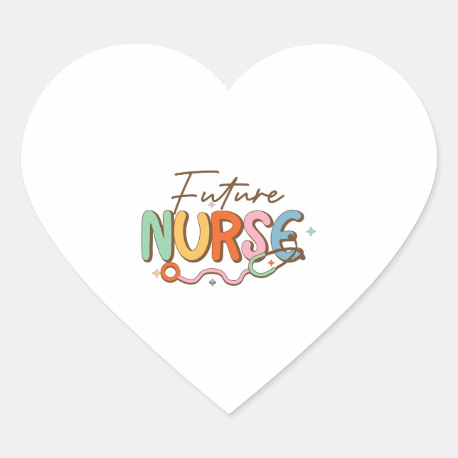 Future Nurse Herz-Aufkleber (Vorderseite)