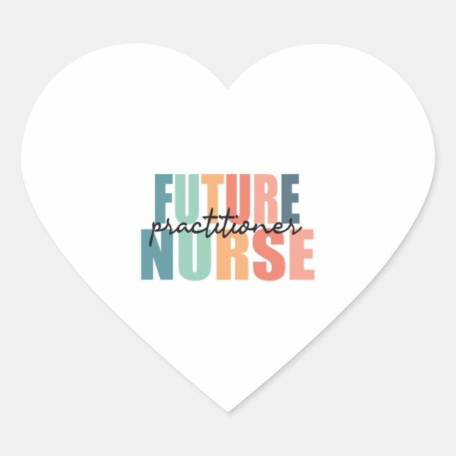 Future Nurse Practitioner - NP Herz-Aufkleber (Vorderseite)