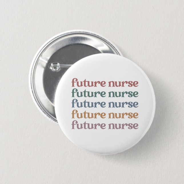 Future Nurse Retro Nursing School Student Button (Vorne & Hinten)