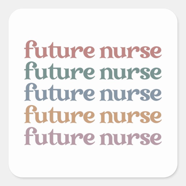 Future Nurse Retro Nursing School Student Quadratischer Aufkleber (Vorderseite)