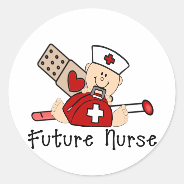 Future Nurse Runder Aufkleber (Vorderseite)