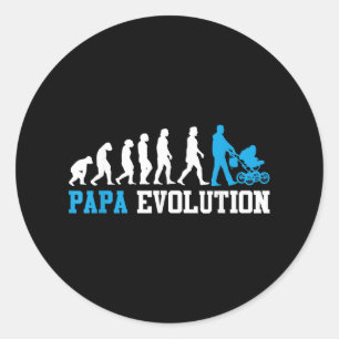 Future Pater Papa Evolution Funny Vaterhood Runder Aufkleber