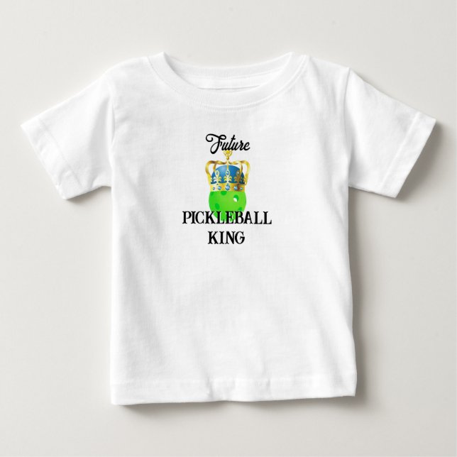 Future Pickleball King Baby Green Ball in Crown Baby T-shirt (Vorderseite)