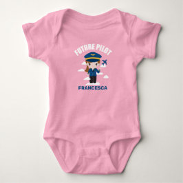 Future Pilot Girl Character Baby Bodysuit Baby Strampler