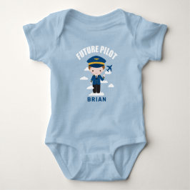 Future Pilot Niedlich Boy Character Baby Strampler
