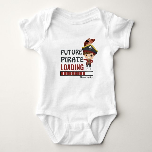 Future Pirate Loading | Funny Shower Gifts Boy Baby Strampler (Vorderseite)