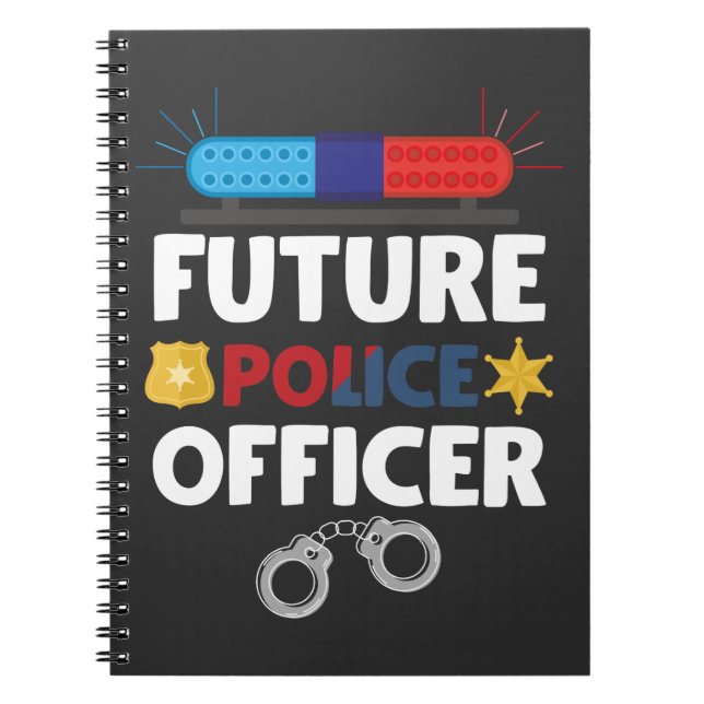 Future Police Officer Costume Policeman Kid Notizblock (Vorderseite)