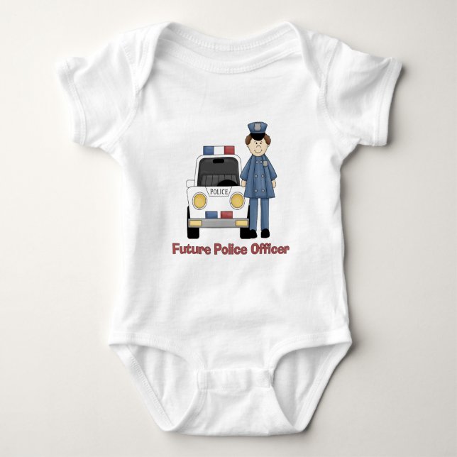 Future Police Officer Male Baby Strampler (Vorderseite)
