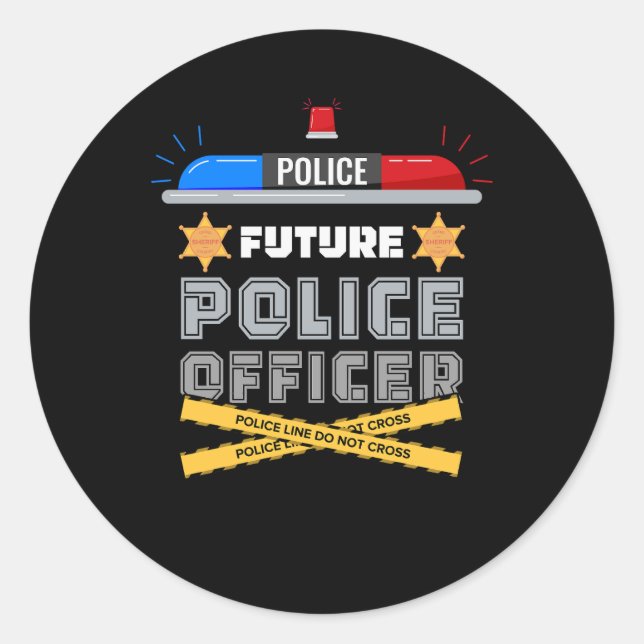 Future Police Officer Polizist Funny Novelty Mein  Runder Aufkleber (Vorderseite)