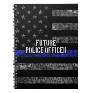 Future Police Officer Thin Blue Line störte Fl Notizblock