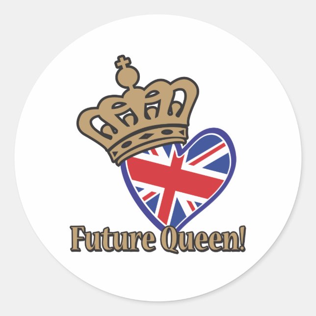 Future Queen Runder Aufkleber (Vorderseite)