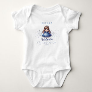 Future Quinceañera Baby Outfit - Blue Dress Gift Strampler