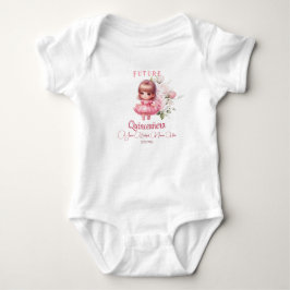 Future Quinceañera Baby Outfit - Blush Pink Dress Baby Strampler