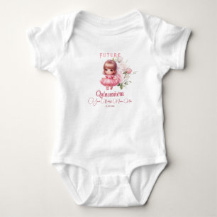 Future Quinceañera Baby Outfit - Blush Pink Dress Strampler