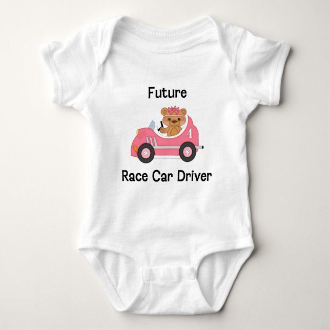 Future Race Car Driver (Mädchen) Baby Strampler (Vorderseite)
