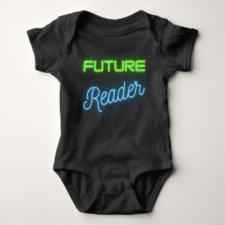 Future Reader Green Blue Baby Strampler