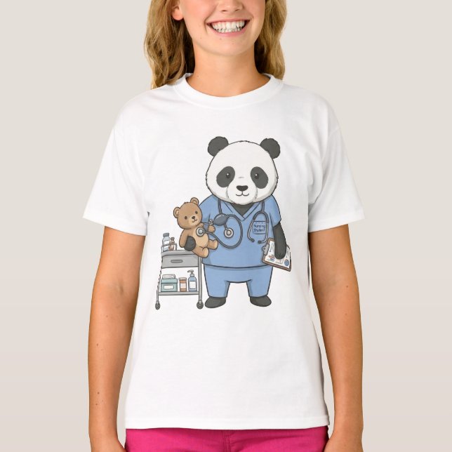 Future RN Panda: Adorable Medical Student  T-Shirt (Vorderseite)