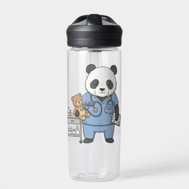 Future RN Panda: Adorable Medical Student  Trinkflasche (Vorderseite)