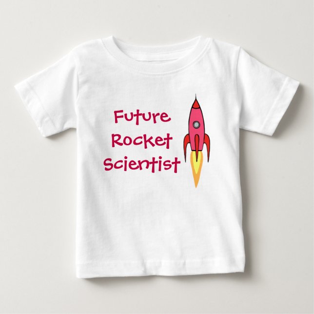 Future Rocket Scientist - Feminist für rosa Rakete Baby T-shirt (Vorderseite)