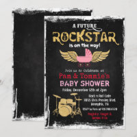 Future Rockstar Drum Set Kinderdusche Einladung