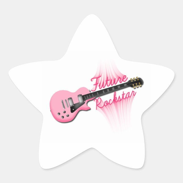Future Rockstar rosa Gitarrensternaufkleber Stern-Aufkleber (Vorderseite)