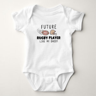 Future Rugby Player Like My Daddy Rugby Lover Baby Strampler